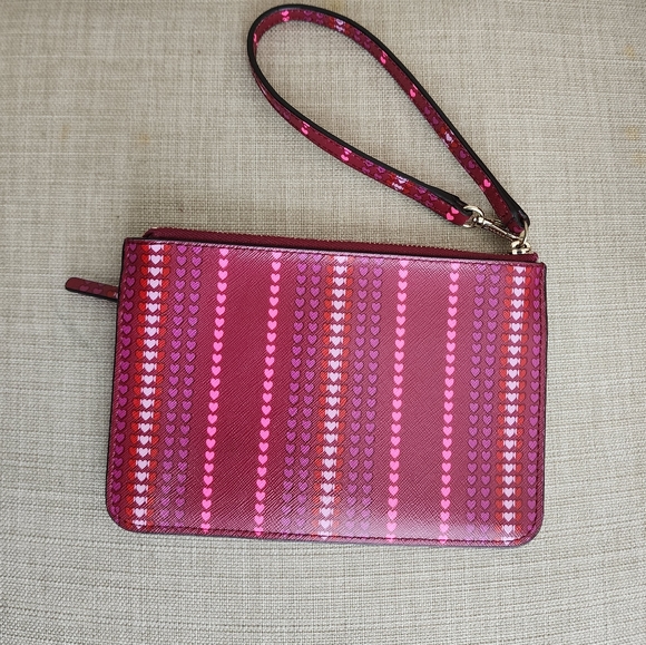 Kate Spade Pink Hearts Wristlet Wallet - Picture 4 of 7